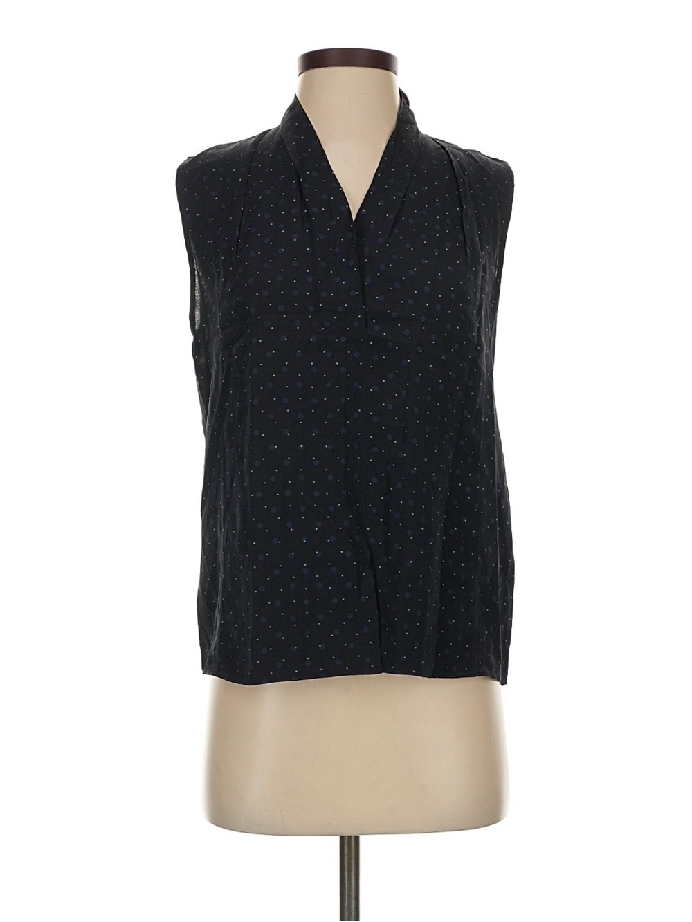 Vince silk Sleeveless V-Neck Camisole with Blue Dot Print